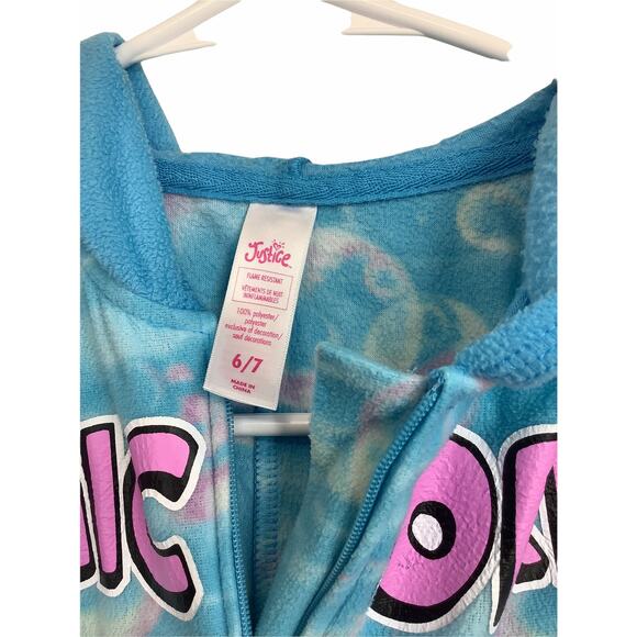 Justice Girl's Unicorn One-Piece Sleep Pajamas Kid's Youth Size 6/7 - Picture 6 of 9